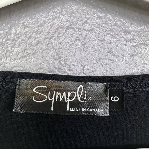 Sympli Fringe Tunic Top Size 6 Black Slinky Stretch Minimalist - Picture 3 of 5